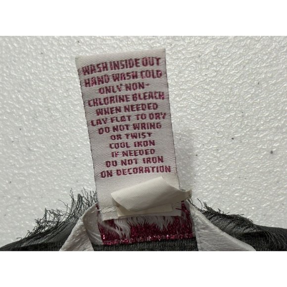 Candies Garden Mist Sleeveless Knee Length Dress Gray Floral Rosette Neckline XS - Picture 5 of 5